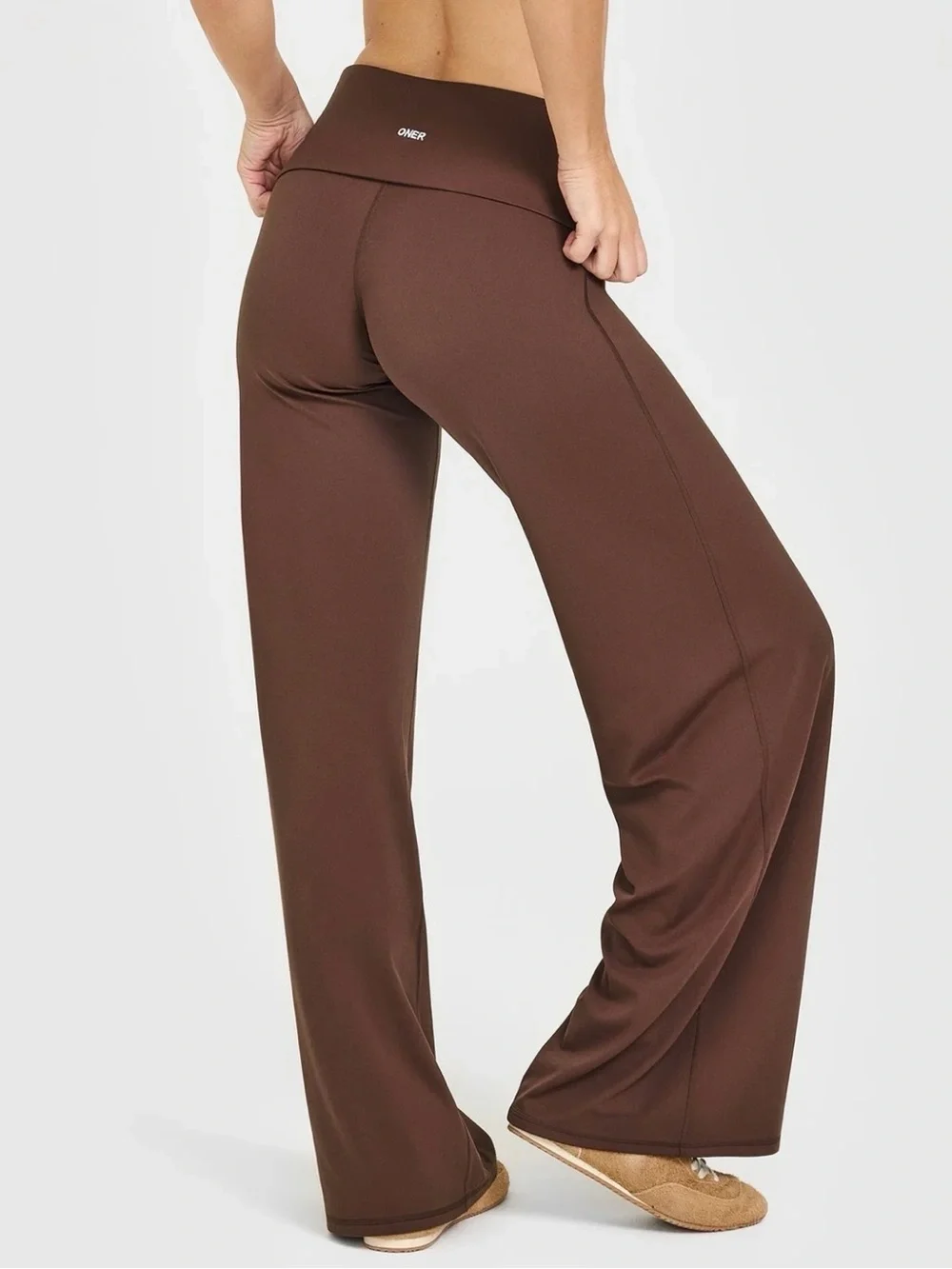 Oner Active SOFT MOTION FOLD OVER STRAIGHT LEG PANTS Espresso Brown M Regular